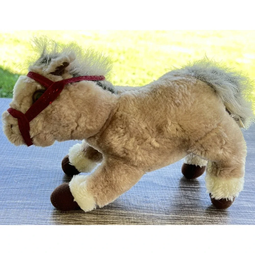 1999 Plushland Horse Pony Plush Stuffed Animal Tan Light Brown & White